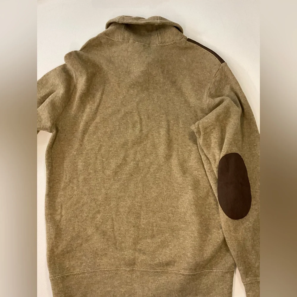 Daniel Cremieux Tan Turtleneck Sweater with Brown Patches